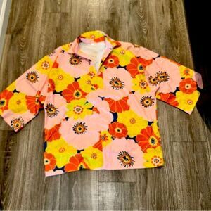 SHEIN Floral Blouse in Pink and Yellow